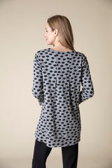 Textured Dot Pleat Back Tunic  - 37225