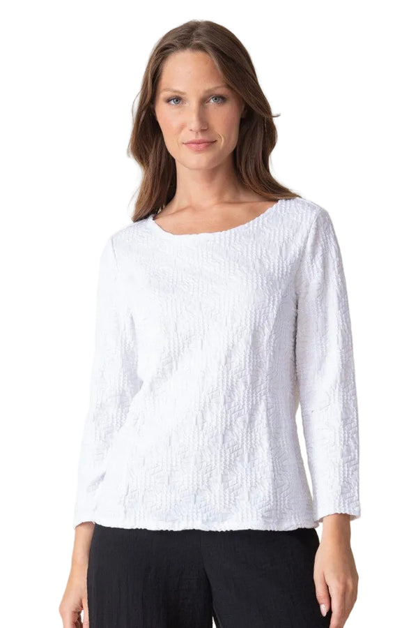 Sunburst Knit Boatneck Tee - 20715