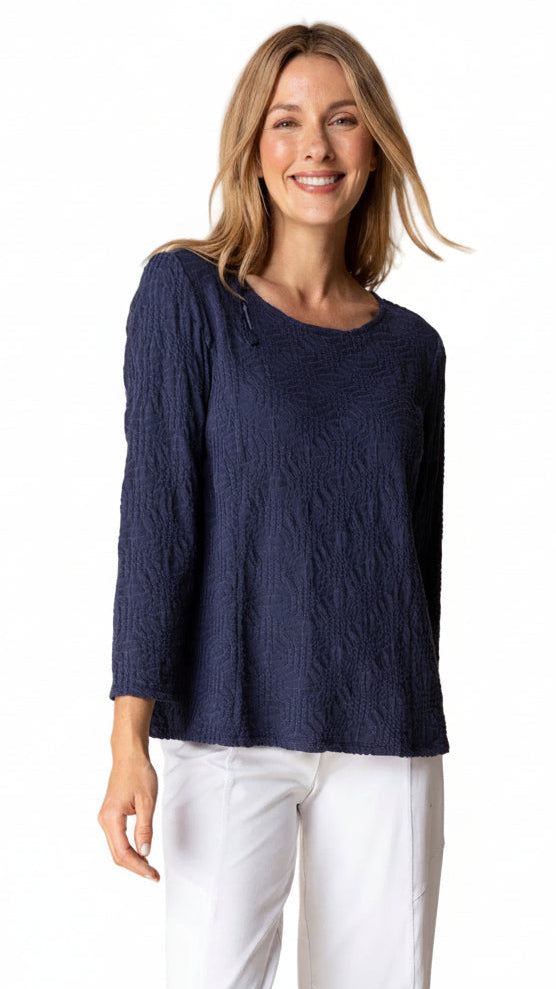 Textured Cotton Knit Top - 20715