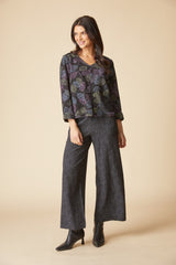Leaves Inverted Pleat Top - 21002