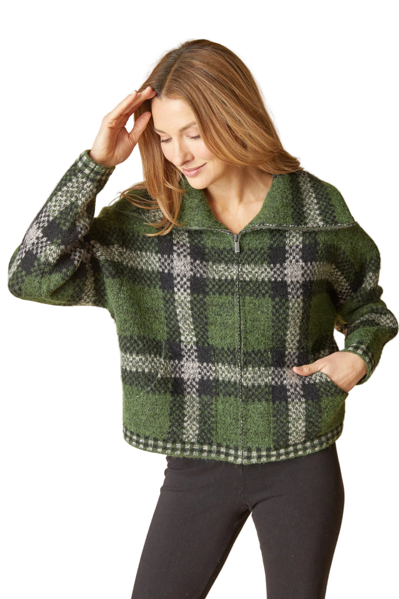 Double Faced Quilts Plaid About You Zip Jacket - 87521