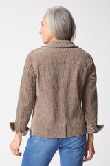 Textured Button-Front Jacket - 45411