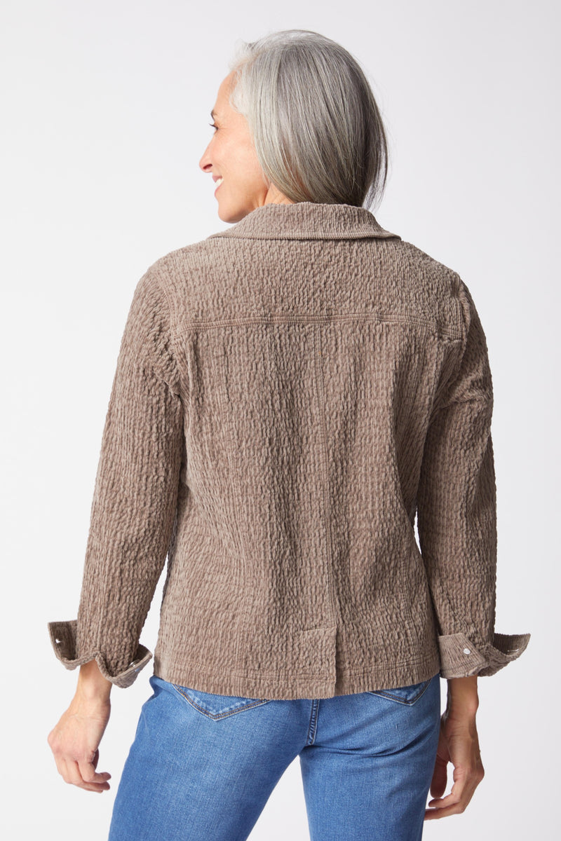 Textured Button-Front Jacket - 45411