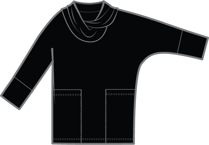 Solid Cowl Neck Tunic - 330103