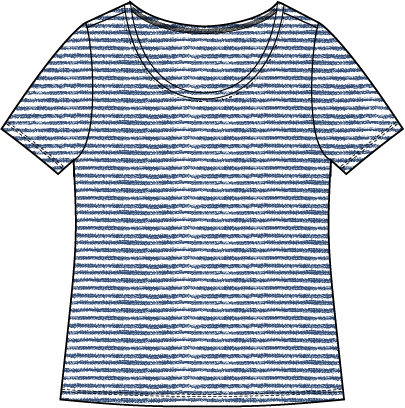 Pasadena Knit Striped Cotton Tee - 21539