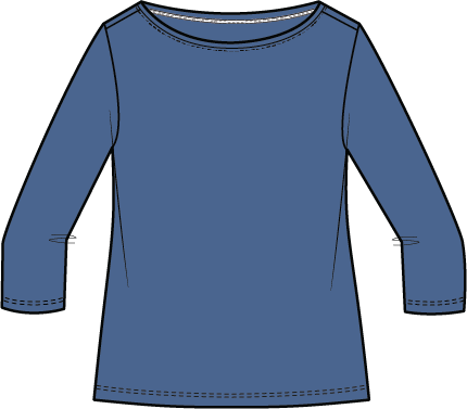 Everyday Rib Boatneck Tee - 16410