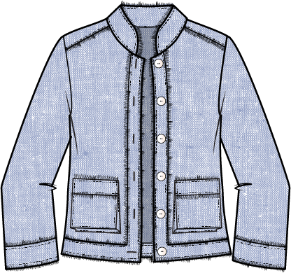 Soft Raw-Edge Linen Blend Button Front Jacket - 41552