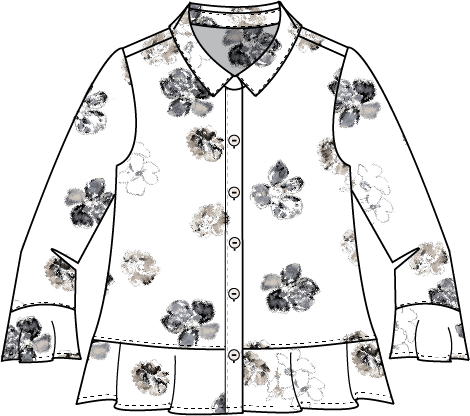 Habitat Linen Floral Flounce Shirt - 46522