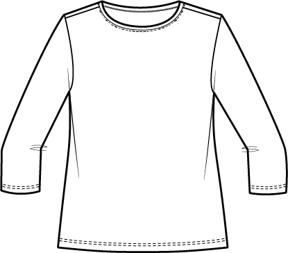Cozy Rib Solid Crew Neck Tee - 16511