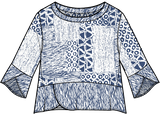 Viscose Rayon Crepe Bali Mixed Pullover - 39405