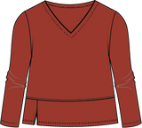 Cotton Pebble Seamed Long Sleeve Tee - 275555