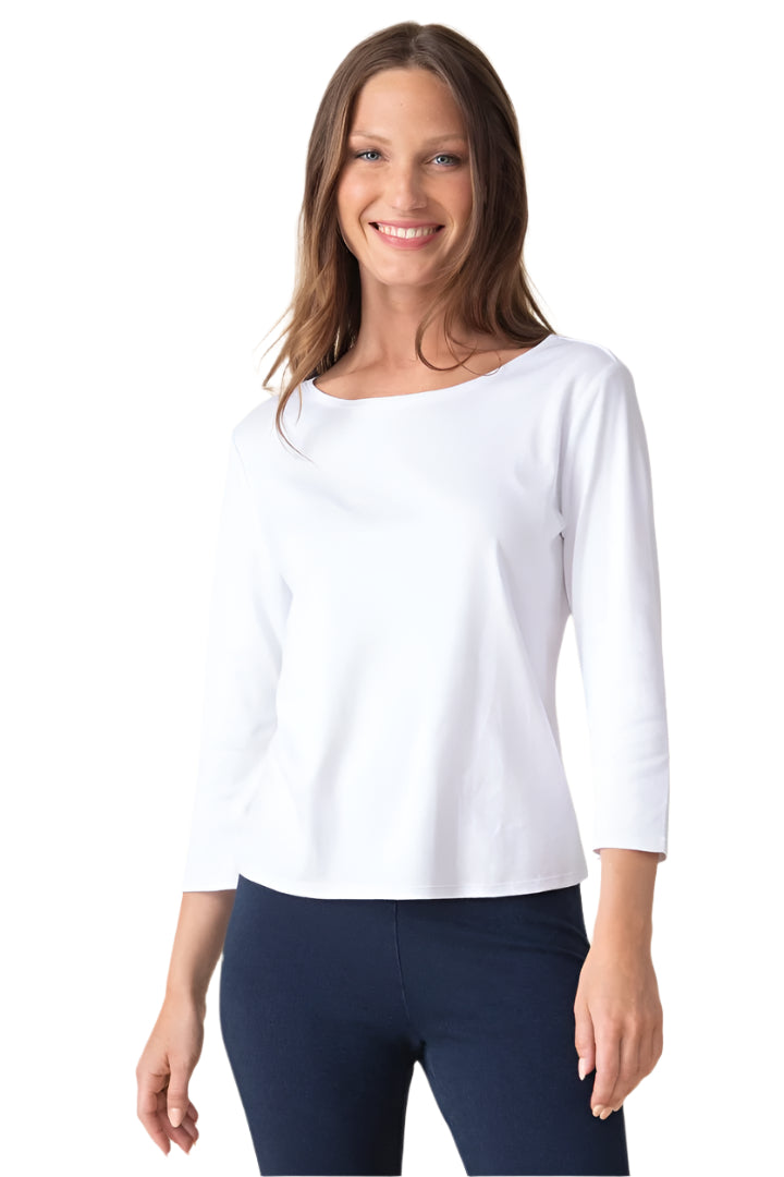 Everyday Rib Boatneck Tee - 16410