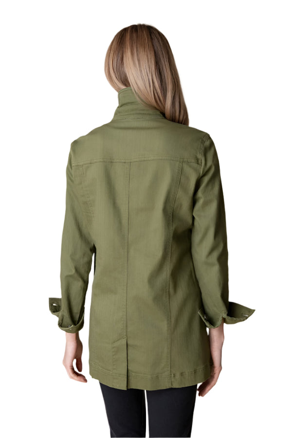 Boyfriend Denim Jacket in Olive - 11110-OLV - Sizes XS & S Only