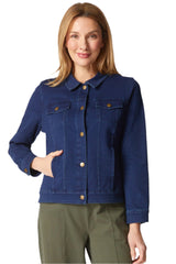 Stretch Cotton Jean Jacket in Denim Blue - 31520-DNM