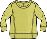 Mixed Waffle Solitude Crewneck - 97010