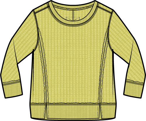 Mixed Waffle Solitude Crewneck - 97010