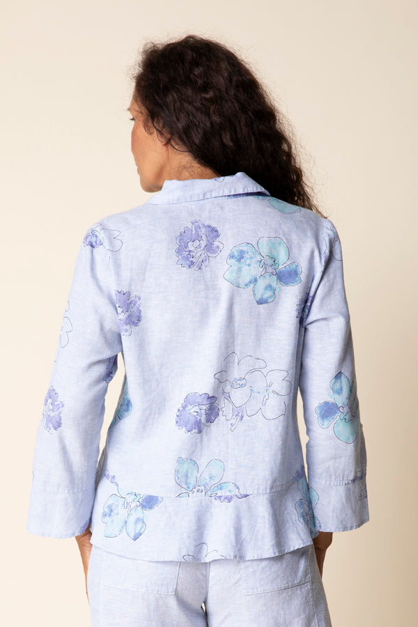 Habitat Linen Floral Flounce Shirt - 46522