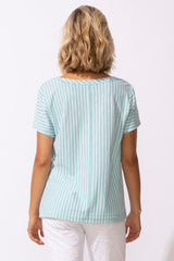 San Barb Stripe Seamed Tee - 23543