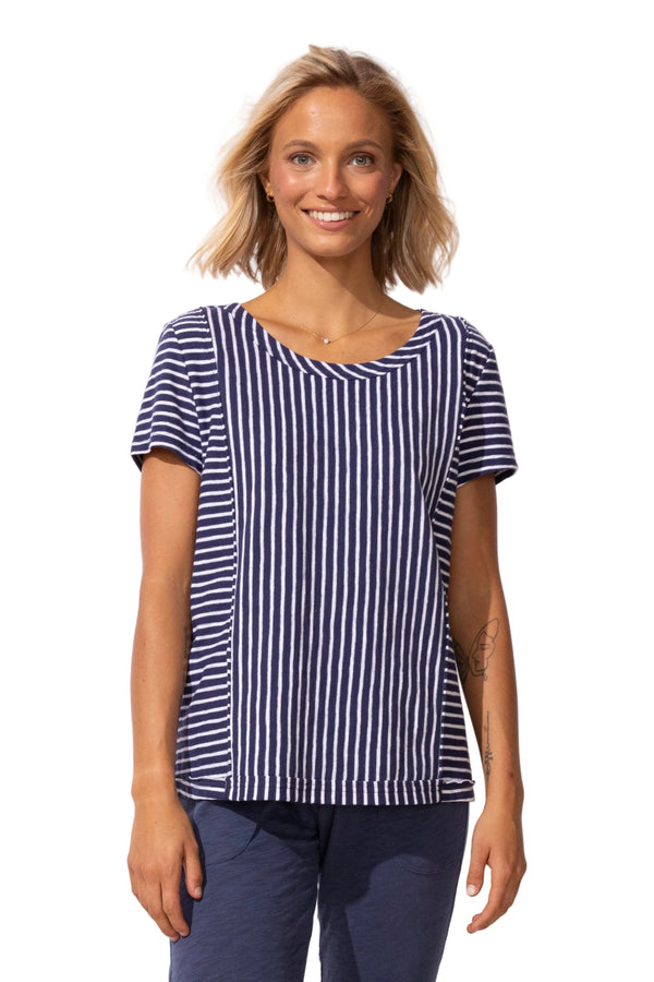 San Barb Stripe Seamed Tee - 23543