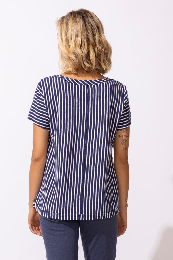 San Barb Stripe Seamed Tee - 23543