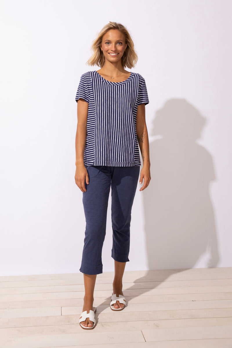 San Barb Stripe Seamed Tee - 23543