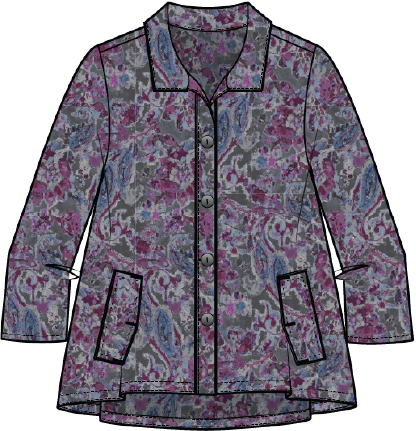 Floral Pleat Back Jacket - 34849