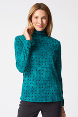 Tie Dye Ruched Turtleneck - 16812