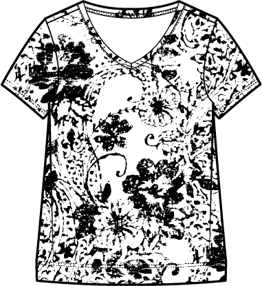 Paisley Scroll V-Neck Tee - 14500