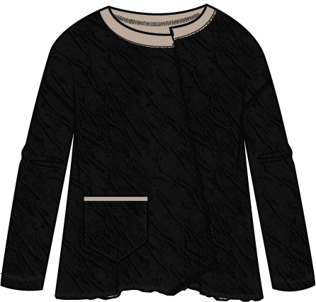 Crinkled Double Face Metro Pullover - 48111