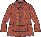 Viscose Rayon Crepe Garden Flounce Shirt - 39620