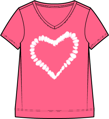 Shibori Heart V-Neck Tee - 52400