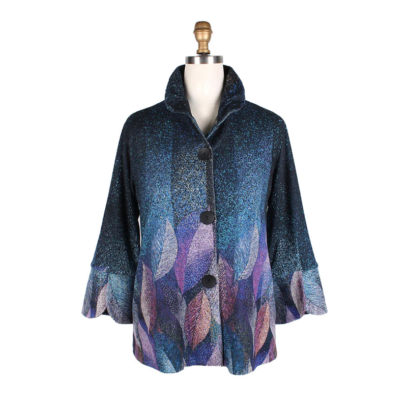 Damee Autumn Leaves Short Jacket in Purple Multi - 4862-PRP