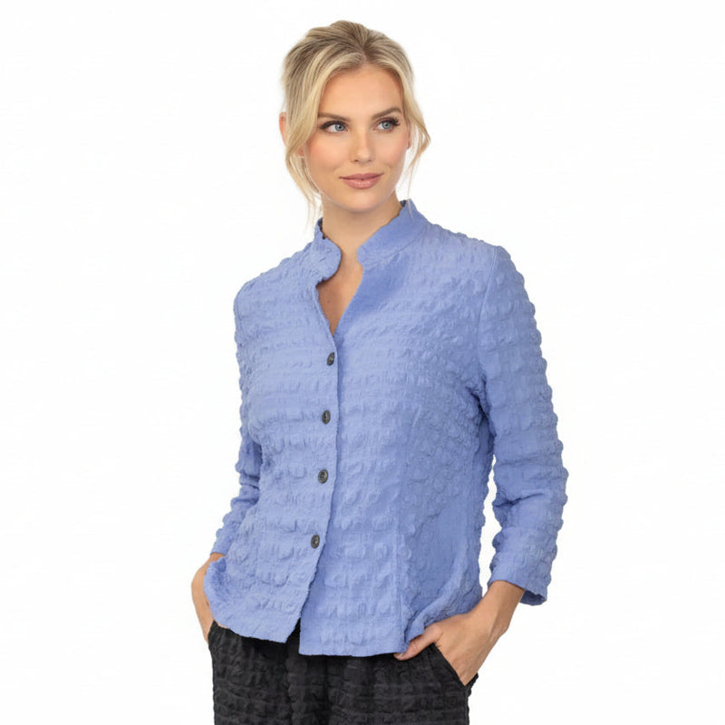 Stand Collar Short Jacket in Periwinkle - 7073J-PW