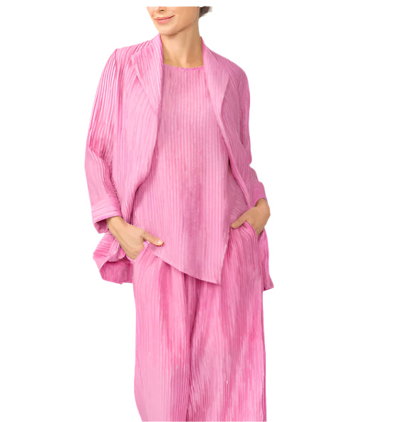 Textured Stripe Easy Open Front Jacket in Orchid - 6831J-ORC