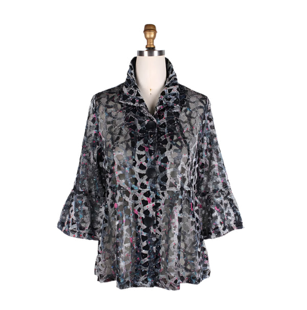 Sequined Soutache Jacket in Silver - 400-SLV