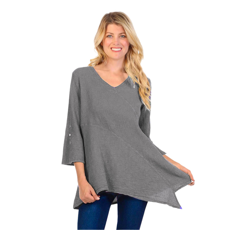 Lightweight Waffle Tunic in Graphite - LW102-GP - Size S Only