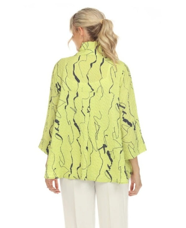 Moonlight Abstract-Print Jacket in Lime - 3662