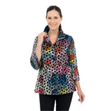 Interlocking Vibrant Geometric Jacket in Multicolor - 400-MLT