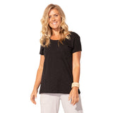 Scoop Neck Pocket Tee in Black - 10009-BK - Size XS Only!