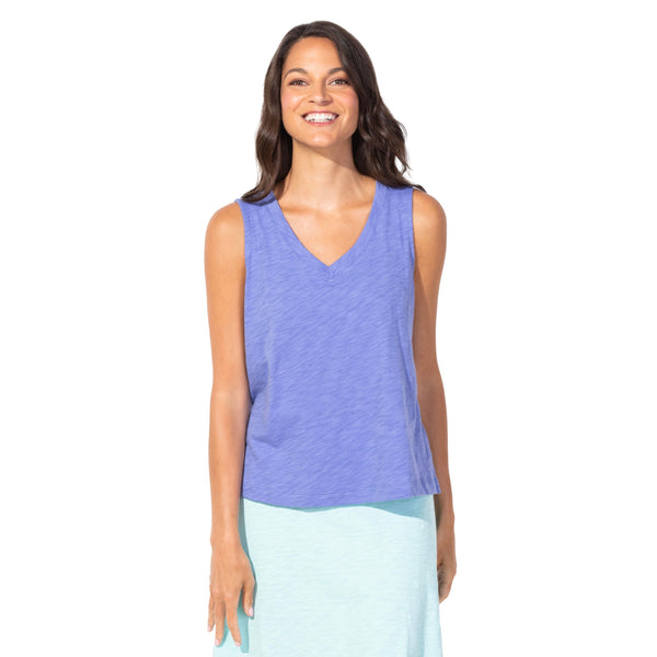 Escape by Habitat V- Neck Tank in Baja Blue - 10014-BB