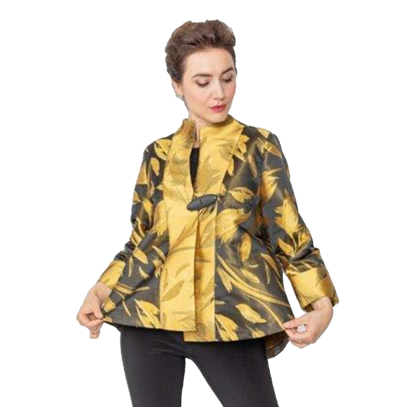 IC Collection Palm Leaf-Print Jacket in Gold - 5374J-GLD