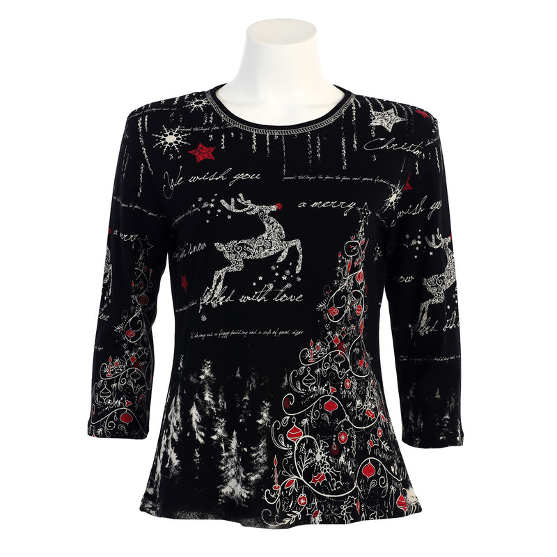 Jess & Jane "Reindeer's Dream" Christmas Top in Multi - 14-848