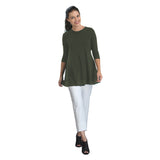 Stretch Knit Tunic in Olive - 1484-OLV