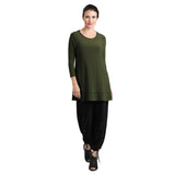 Stretch Knit Tunic in Olive - 1484-OLV