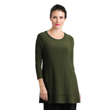 Stretch Knit Tunic in Olive - 1484-OLV