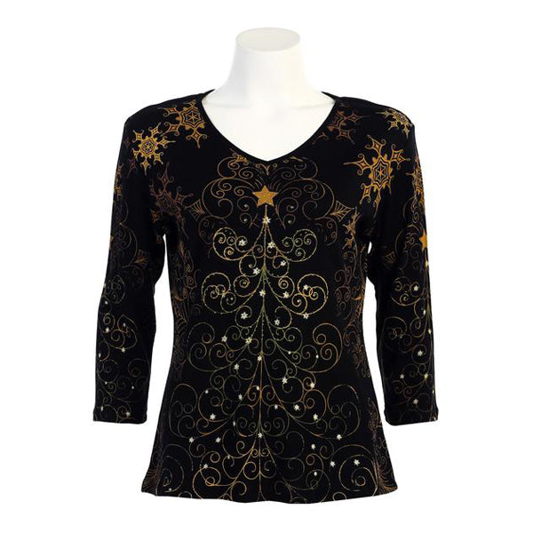 Jess & Jane "Christmas Star" V-Neck Top - 15-811