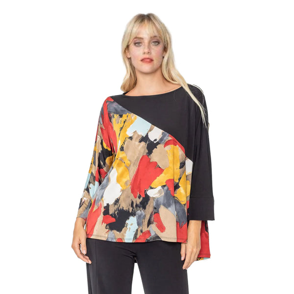 IC Collection Colorblock Print Top in Multi  - 5418T - Size S Only!
