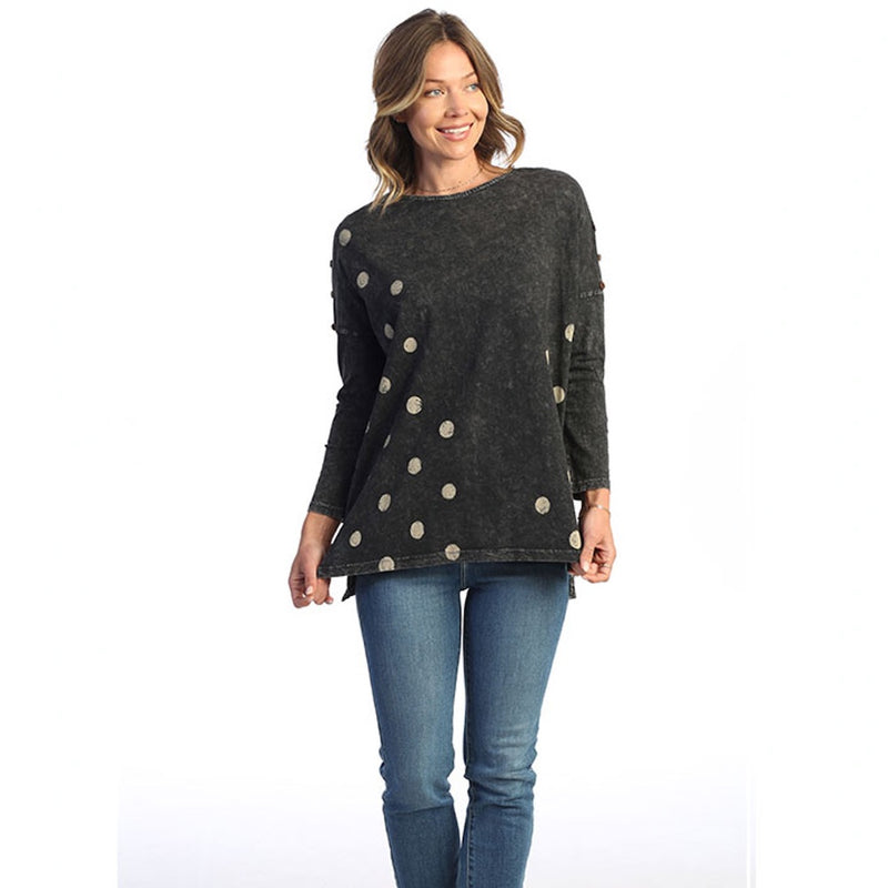 Jess & Jane "Coco Dots" Mineral Washed Top - M98-1322 - Size 1X