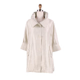 Solid Shimmery Button Down Swing Jacket in Champagne - 200 -CMP