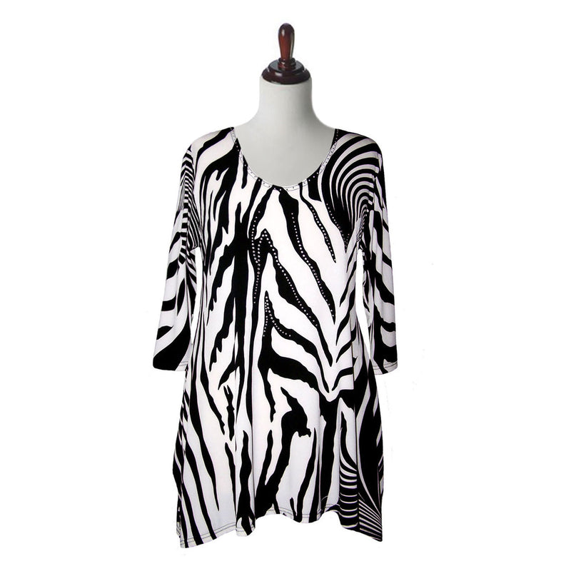 Valentina Signa Zebra-Print V-Neck Tunic - 21-1 - Size M Only!